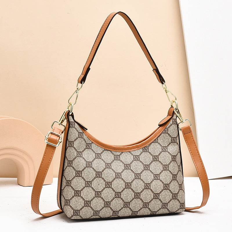 Women's Light Luxury Underarm Selenodont Printed Large Bags