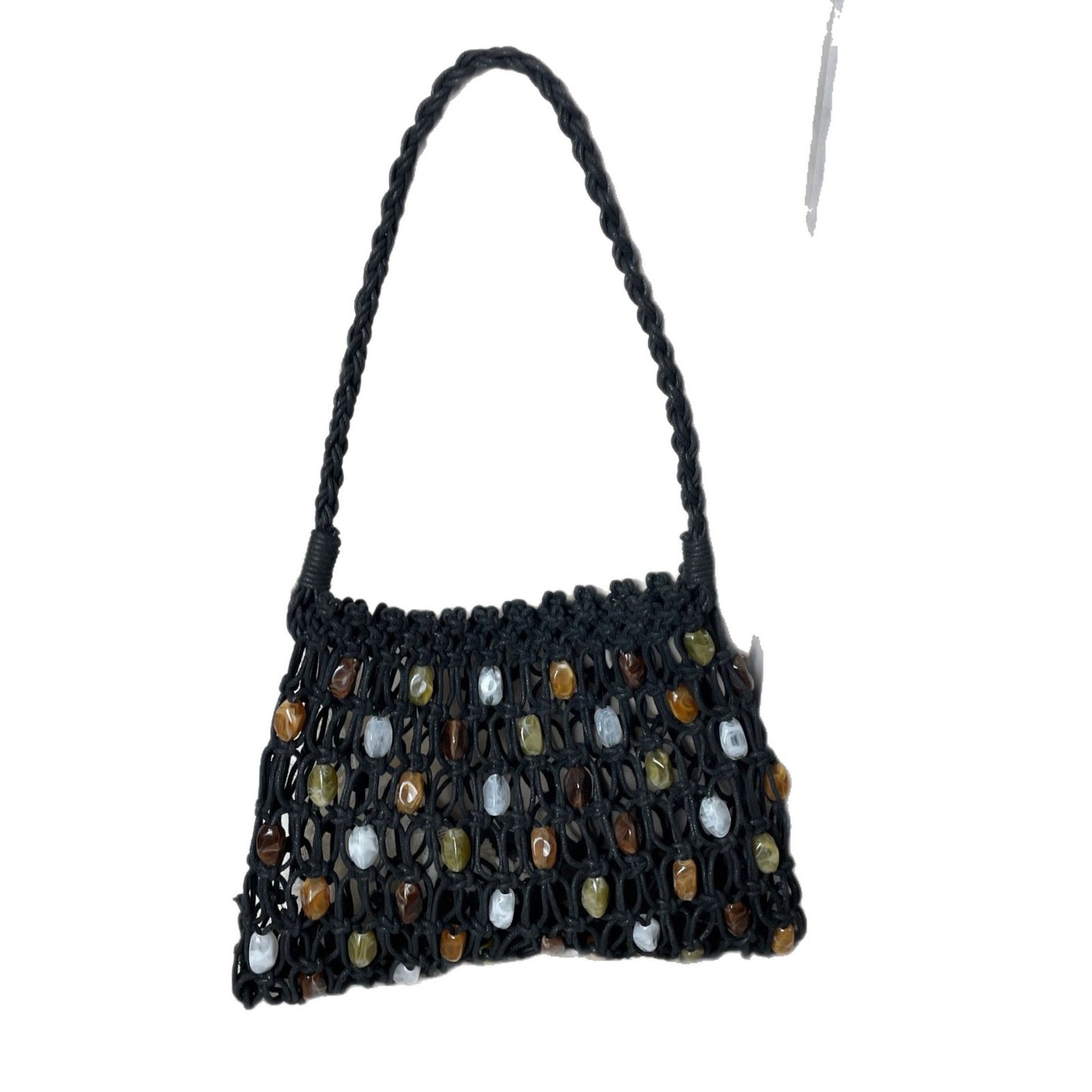 Hand-woven Acrylic Wax Rope Summer Hollow Mesh Beach Women's Handbag