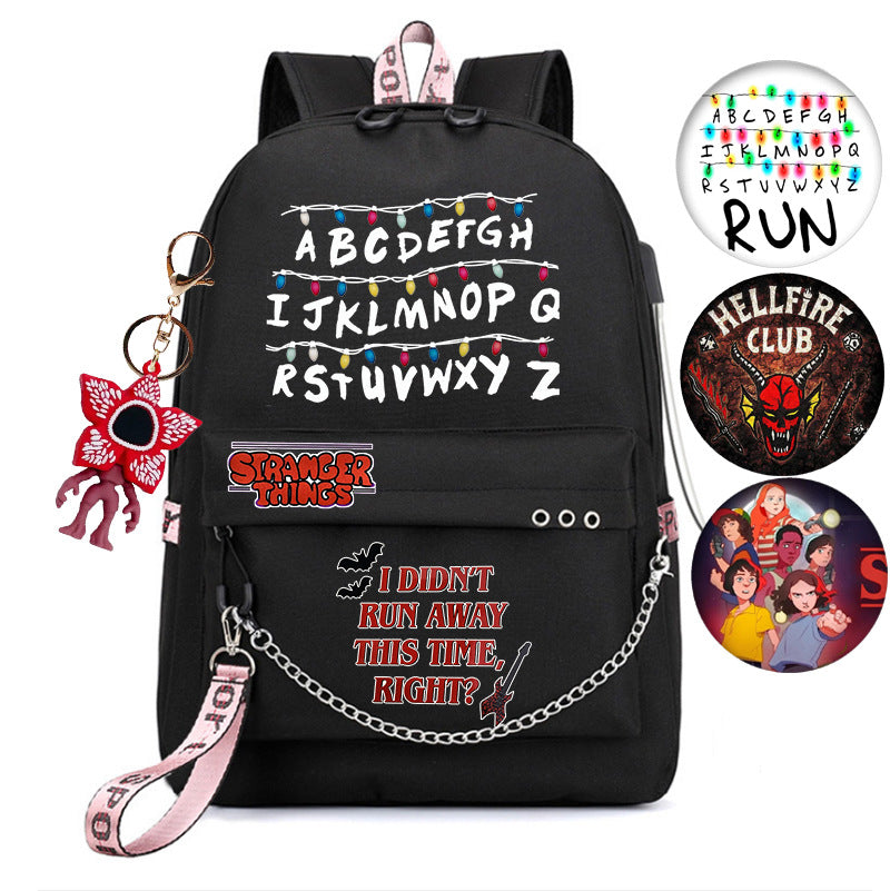 Stranger Things Iron Chain For High Leisure Backpack