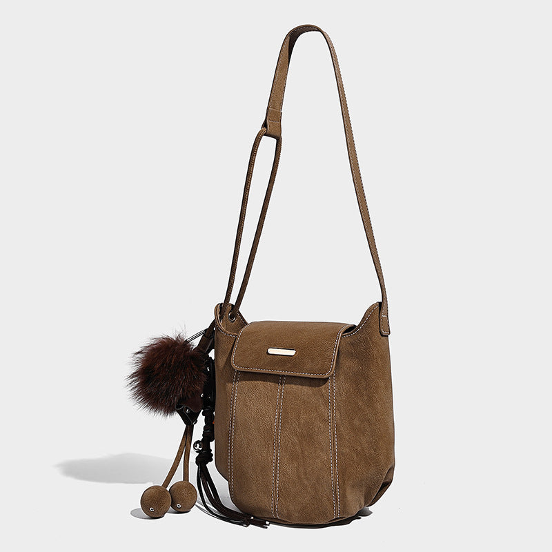 Women's Pumpkin Winter High-grade Commute Vintage Shoulder Bags