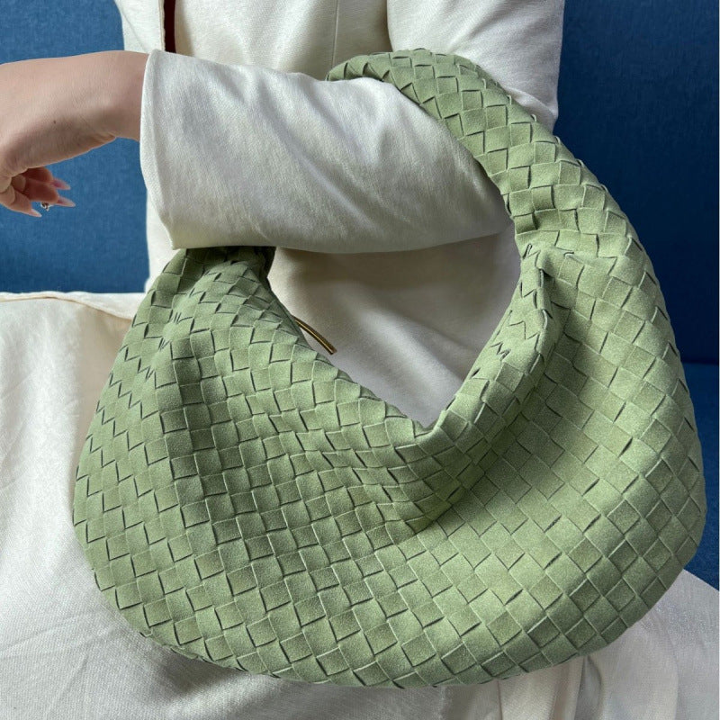 Large Frosted Woven Handmade Underarm Commute Shoulder Bags