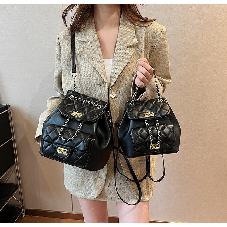 Women's Rhombus Chain Spring Trendy Fashion Simple Women's Backpack