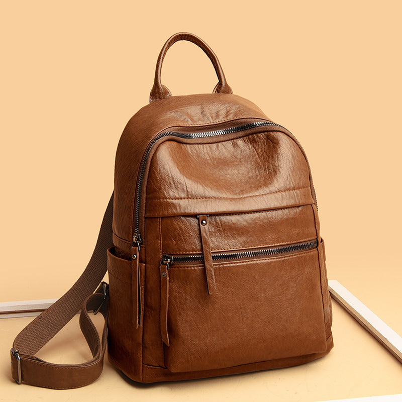Women's Solid Color Fashion Large Capacity Versatile Backpacks