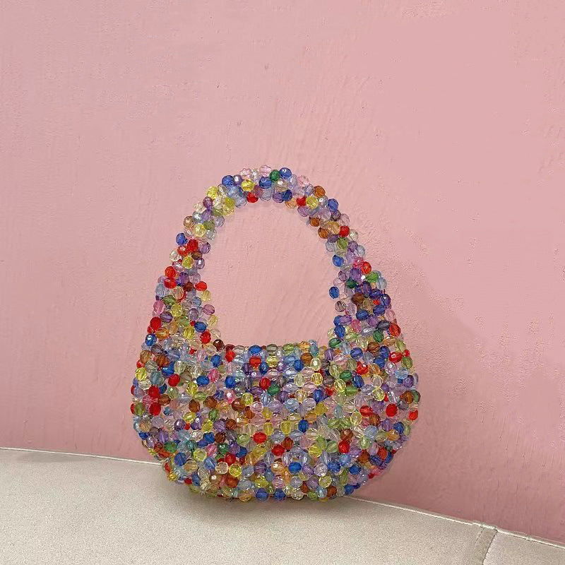 Women's Exquisite High Quality Light Luxury Hand-woven Beads Chic Sweet Bags