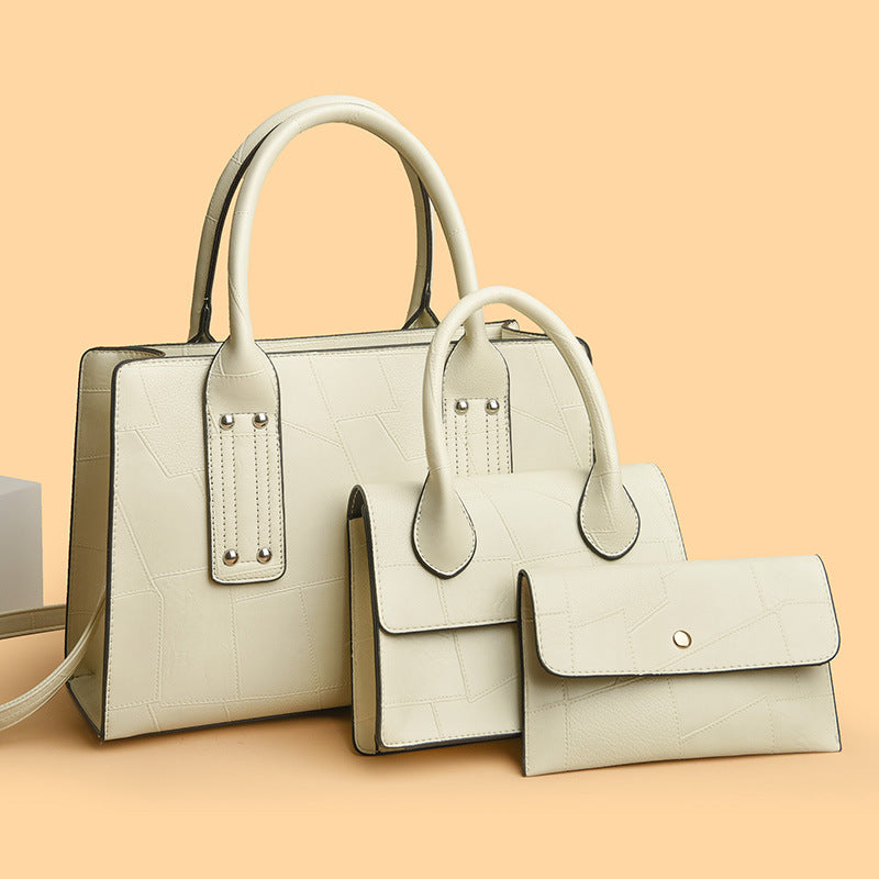 Women's Retro Large Capacity Match Sets Stitching Women's Handbag
