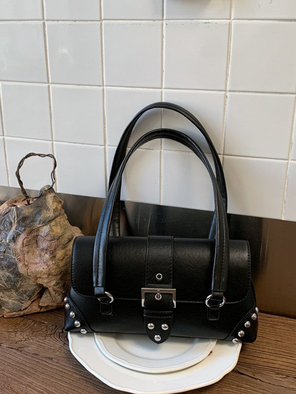 Niche Motorcycle Rivet Baguette Female Spring Fashion Large Capacity Daily Bags