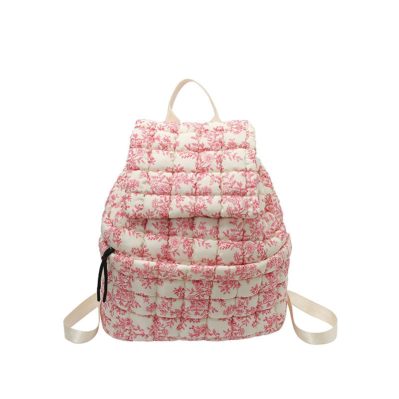 Women's Fashion Commuter Large Capacity Fluffy Plaid Backpacks