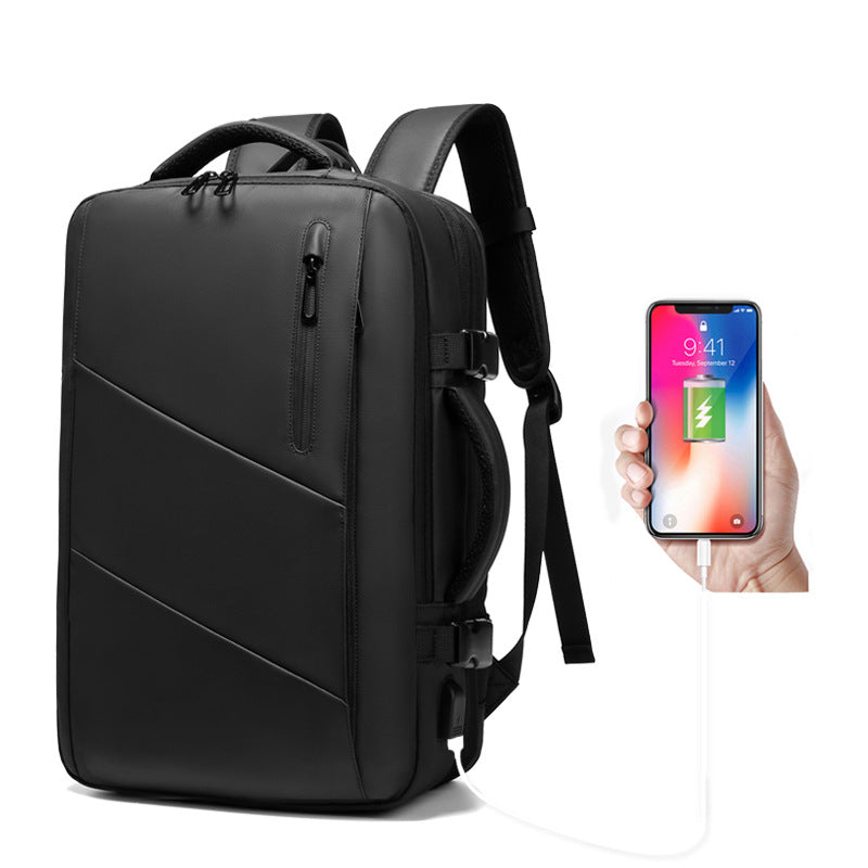 Men's Fashion Computer College Waterproof Scalable Business Backpack