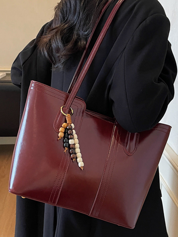 Women's Large Capacity Fashion Commuter Textured Autumn Korean Tote Bags