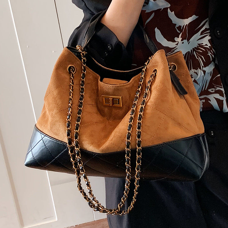 Women's Good-looking Fashion Simple Stitching Summer Rhombus Women's Messenger Bag