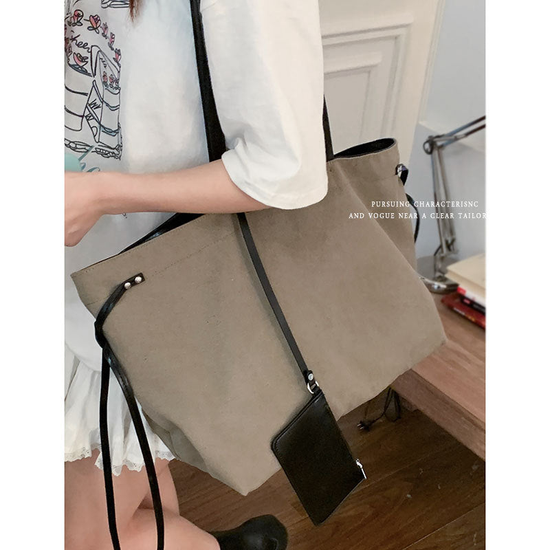 Women's Retro Large Capacity Canvas Simple Portable Tote Bags