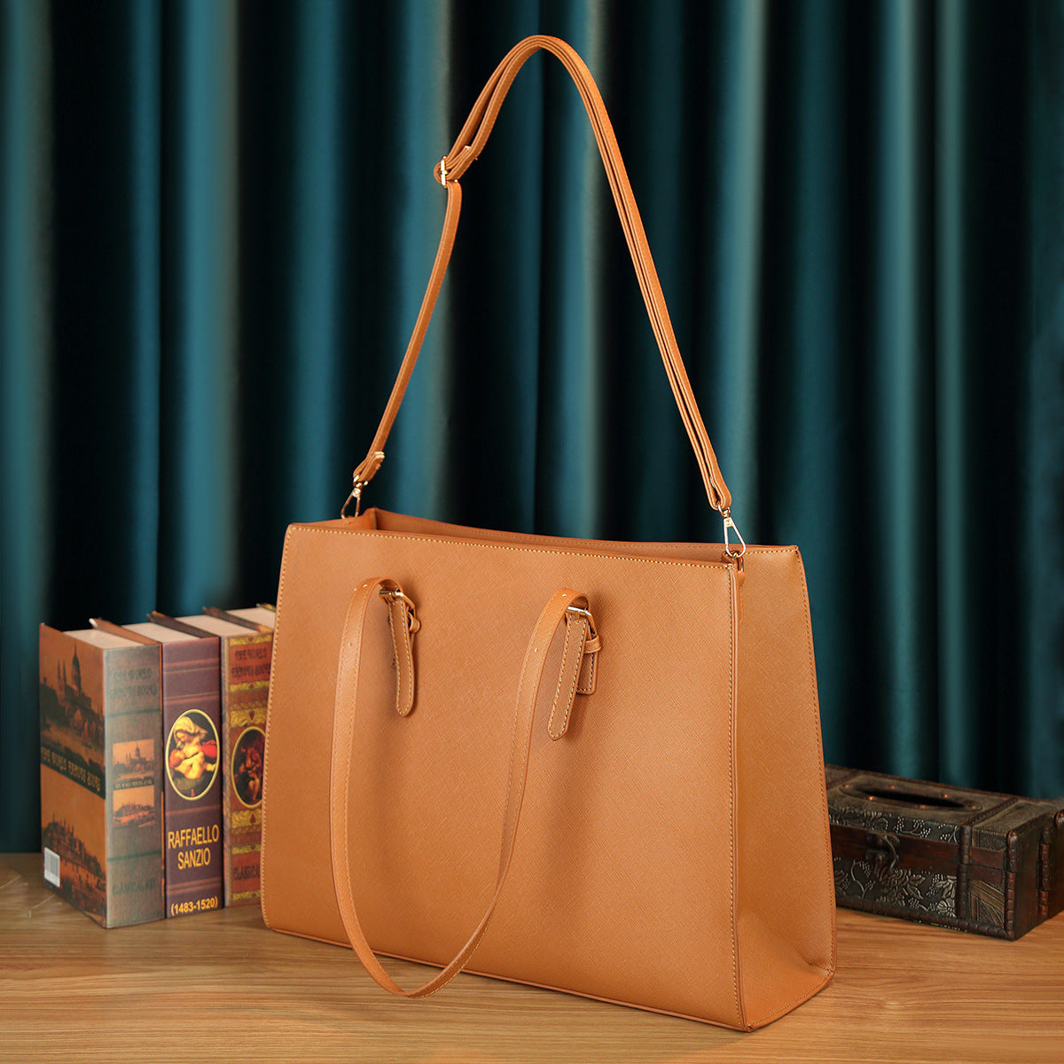 Women's Cross Pattern Large Temperament Wild Makeup Bag