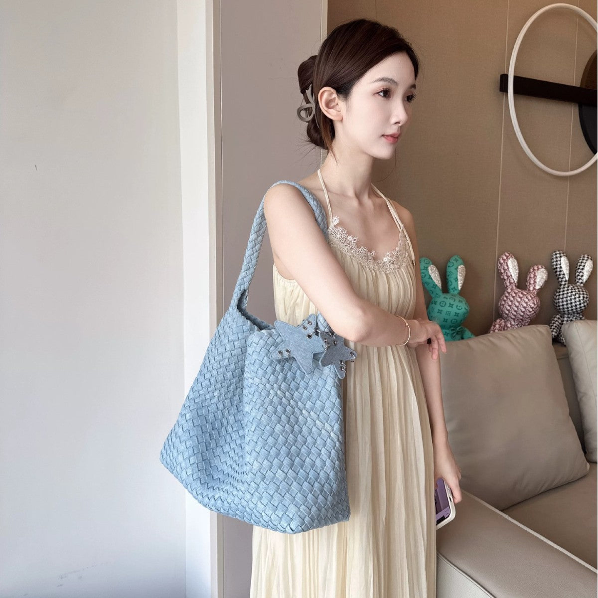 Women's Woven High Sense Clutch Knitted Summer Bags