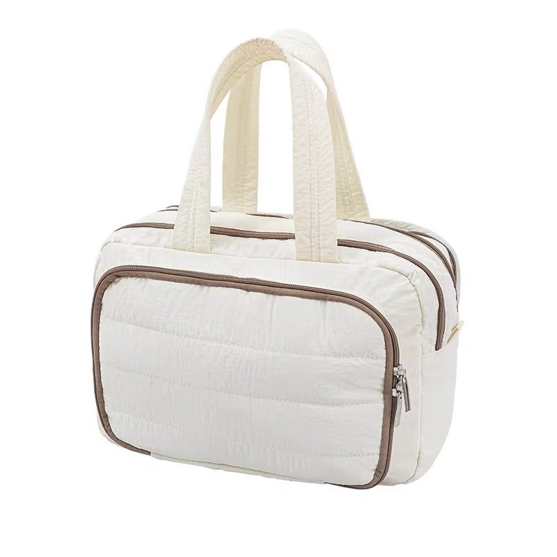 Large Capacity Partition Advanced Feeling Fluffy Makeup Bag