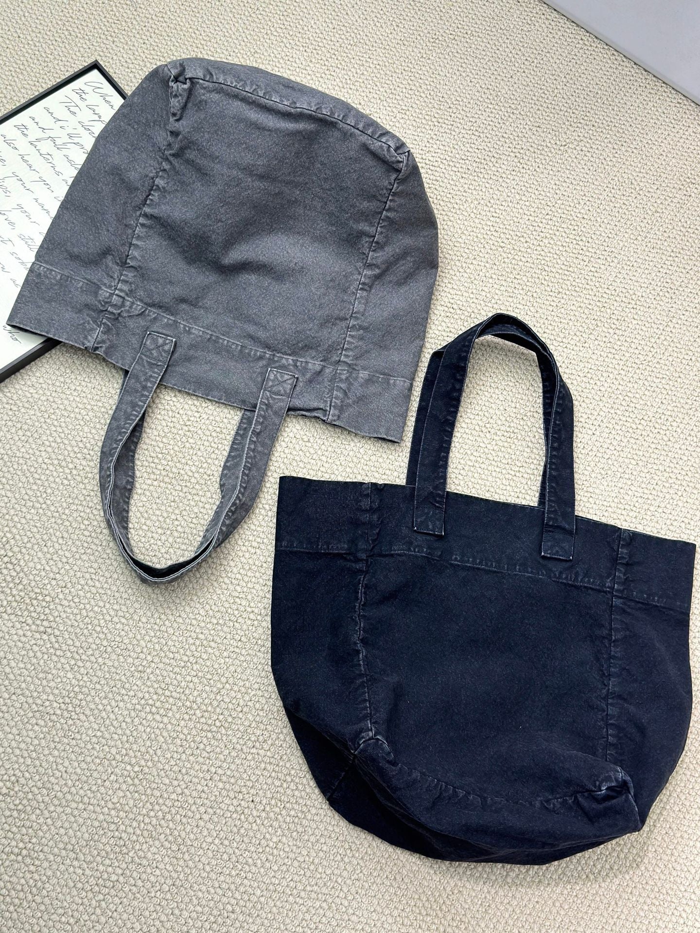 Washed Canvas Denim Large Capacity Texture Commuter Mummy Women's Shoulder Bag