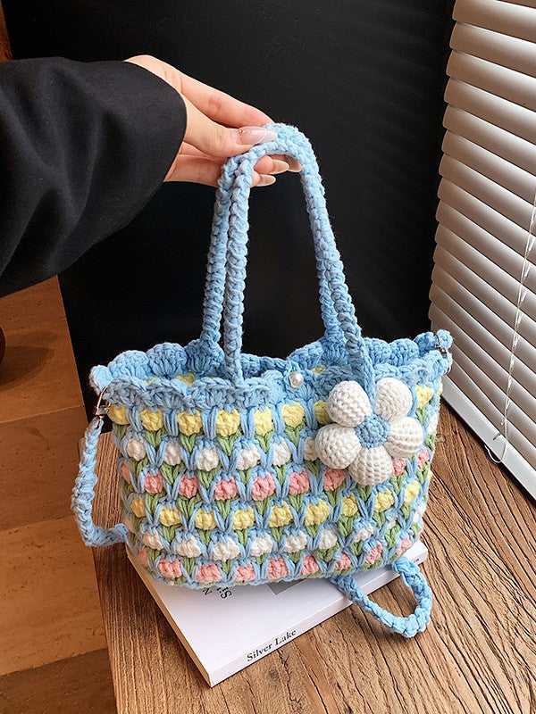 Women's Finished Tulip Hand-woven Sweet Hand Crocheted Summer High Bags
