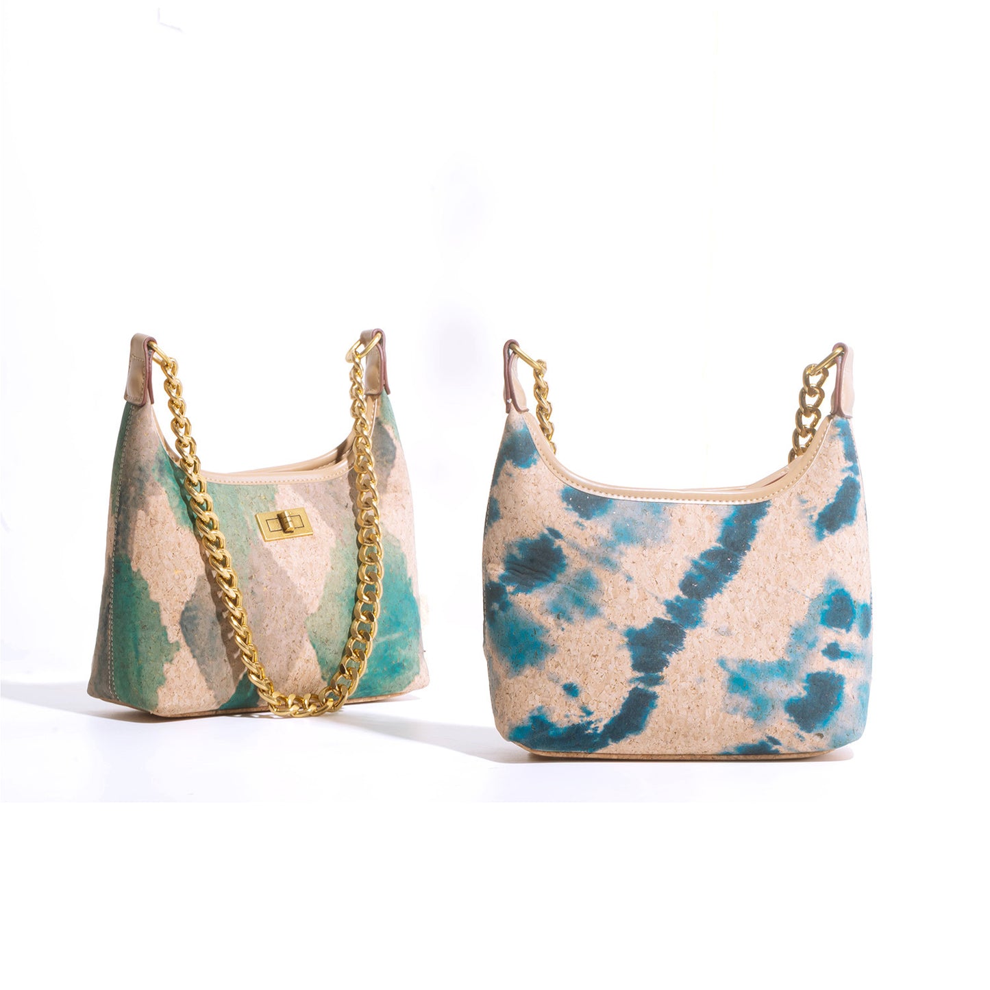 Women's Metal Chain Wooden Inside Outside Fashion Personality Storage Hand Light Bags