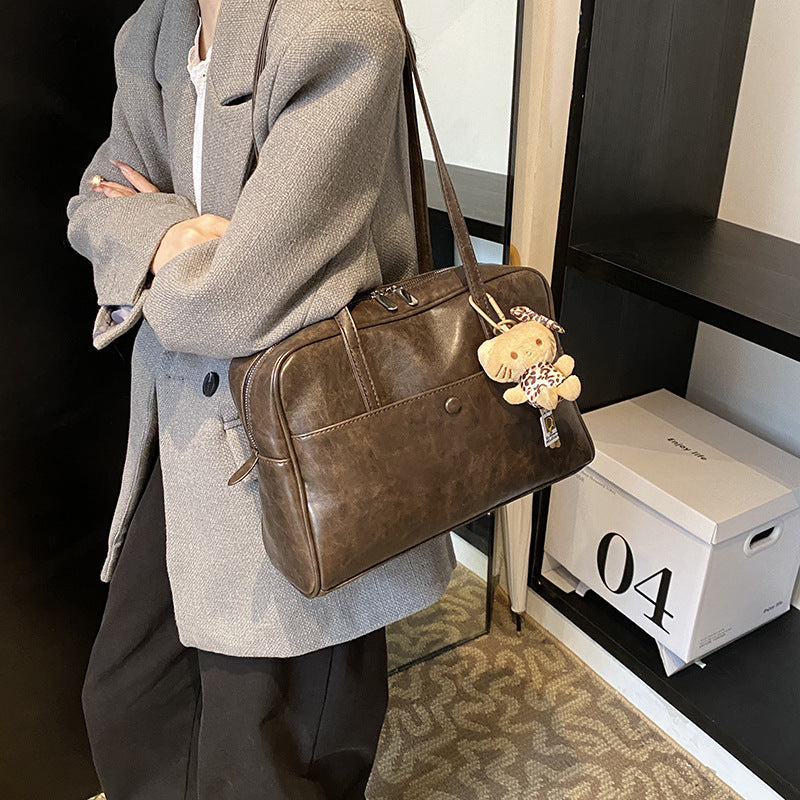Women's Simple Fashion Popular One Retro Large Capacity Tote Bag