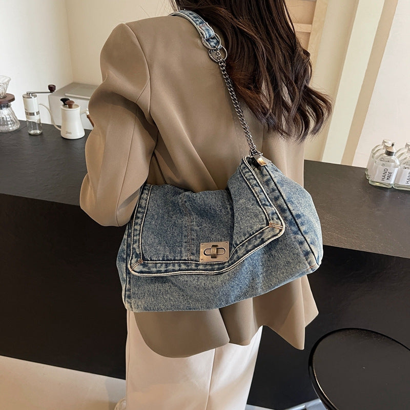 Women's Denim Summer Fashion Chain Large Capacity Women's Shoulder Bag