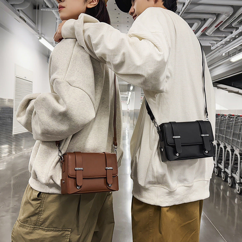 Men's & Women's High Sense Unisex Design Box Mobile Men's Messenger Bag