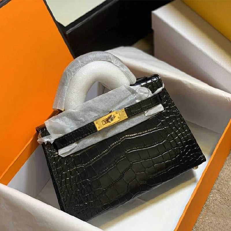 Women's Genuine Leather Second Generation Crocodile Pattern High-grade Women's Handbag