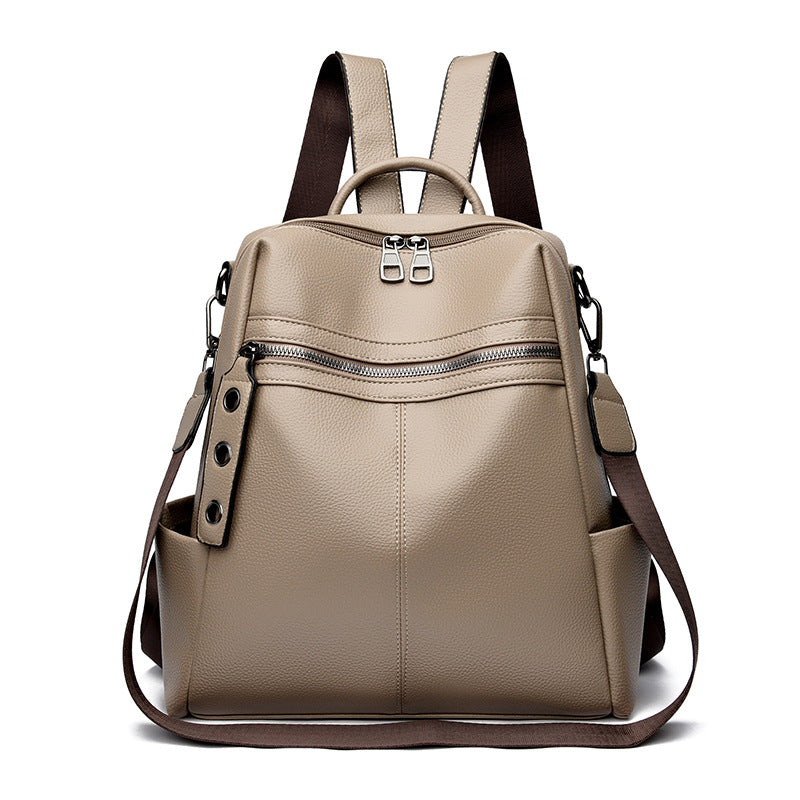 Women's Texture Soft Leather Large Capacity Travel Bags