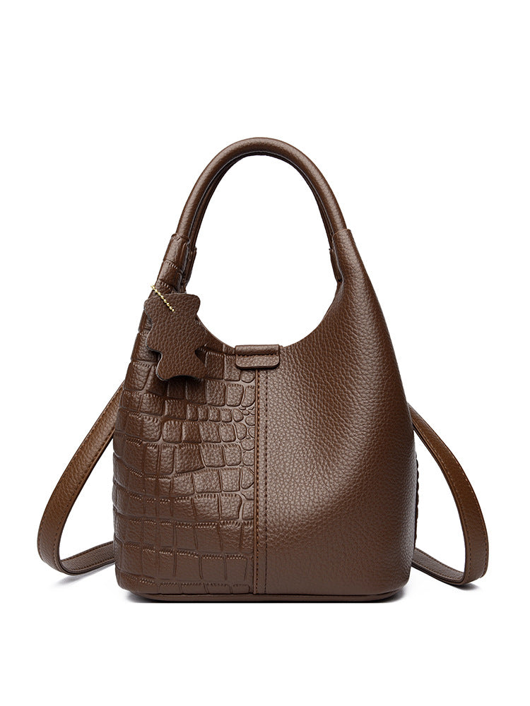 Women's Leather Commuter Fashion Deformation One Combination Bucket Bag