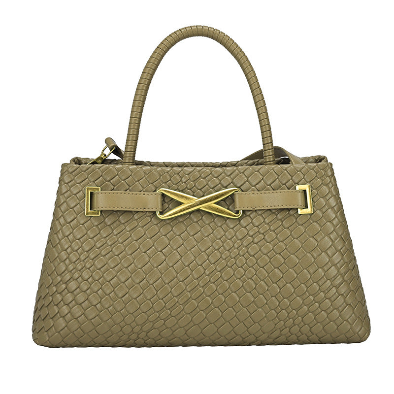 Women's Woven Fashion Horizontal Large Capacity Commuter Women's Handbag