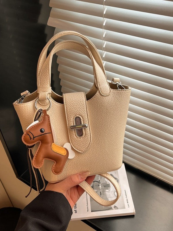 Niche Solid Color Design Advanced Sweet Western Style Trendy Bucket Bag