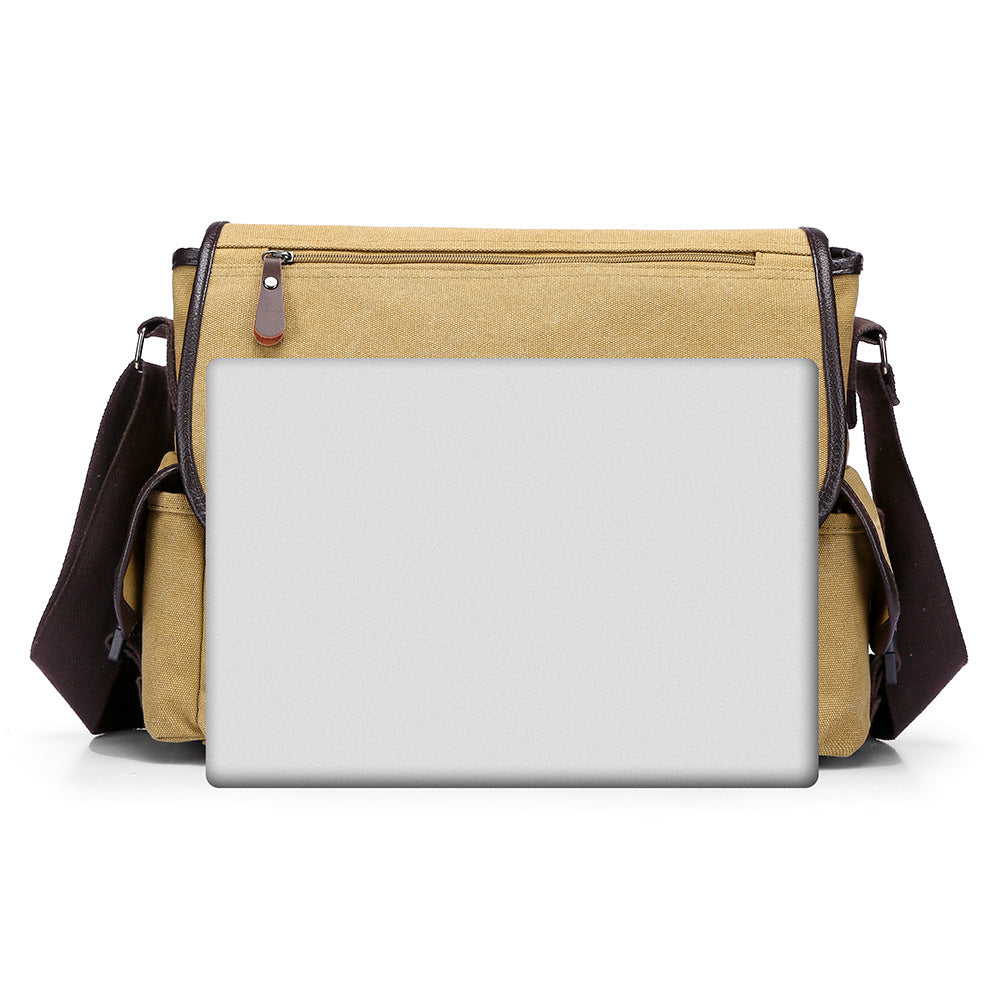 Men's Retro Flip Canvas Large Capacity Commute Bags