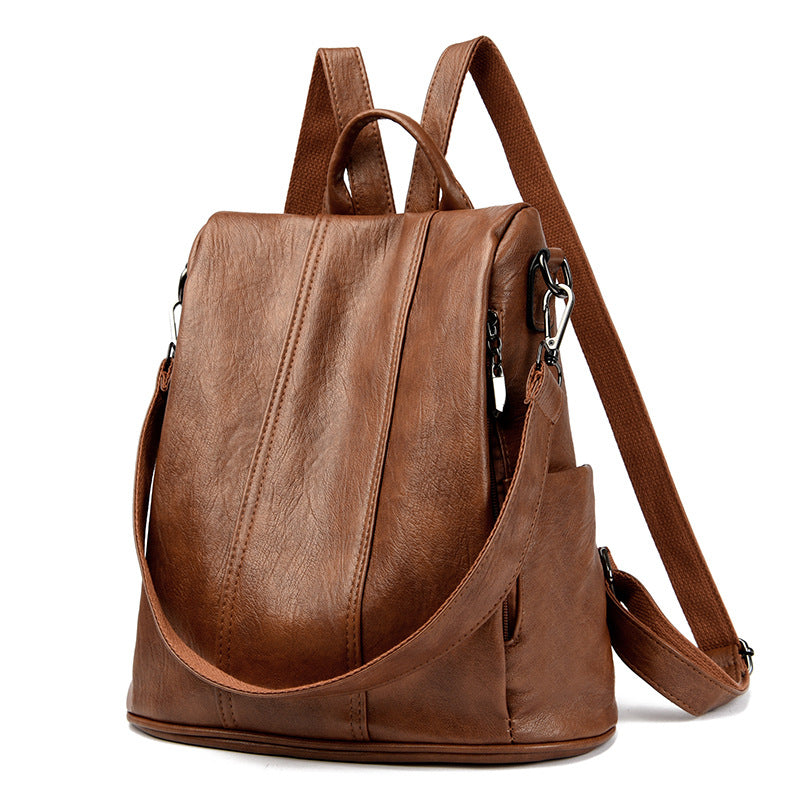 Women's Retro Fashion High Sense Simple Versatile Large Backpacks