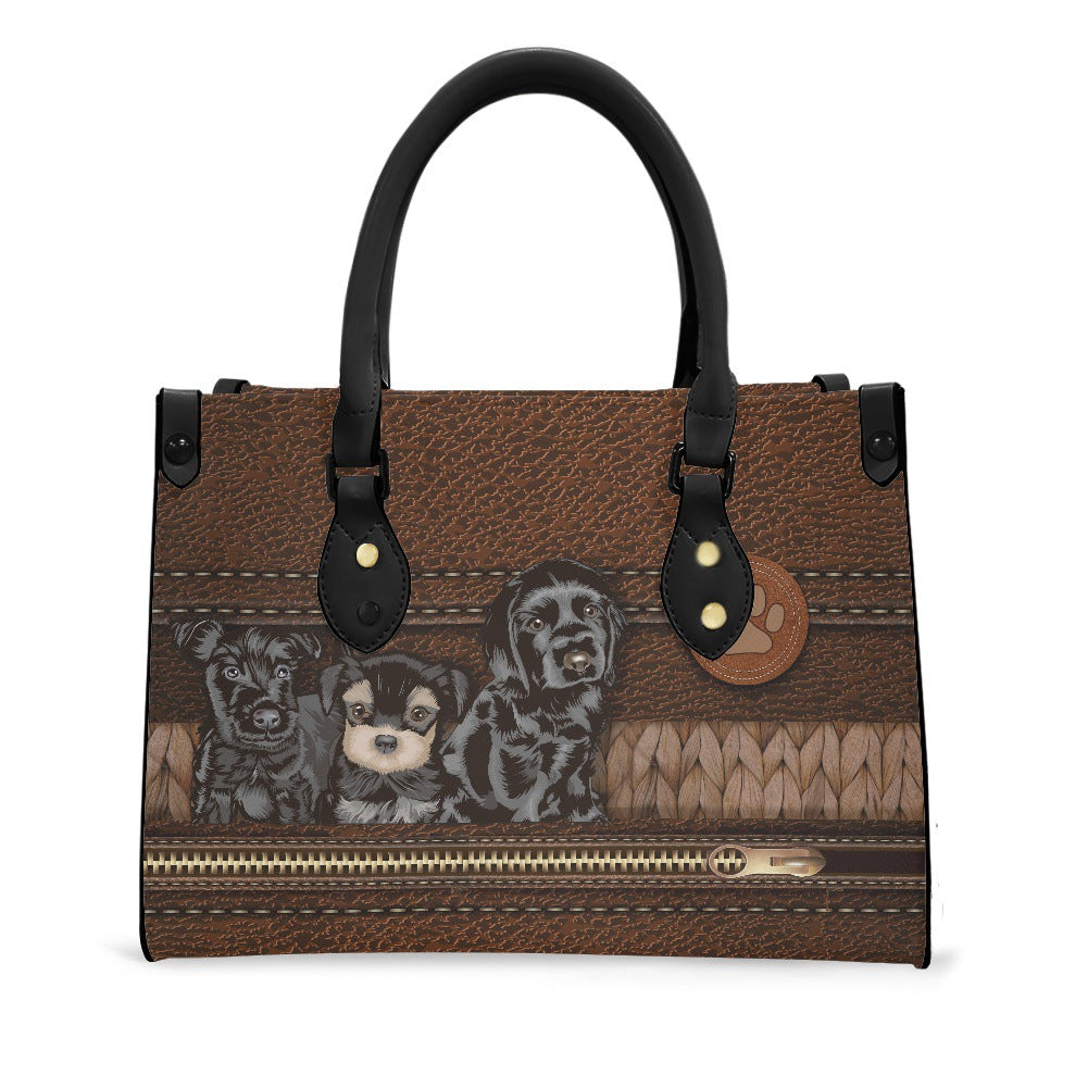 Women's Printed Sunflower Cow Leather Pet Vintage Bags