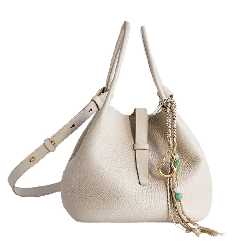 Women's Echo Vegetable Basket Cowhide Portable Bucket Bag