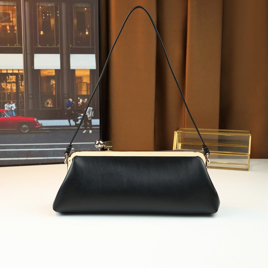 Women's Premium Ball Derby Clip Baguette Dinner Business Large Women's Shoulder Bag