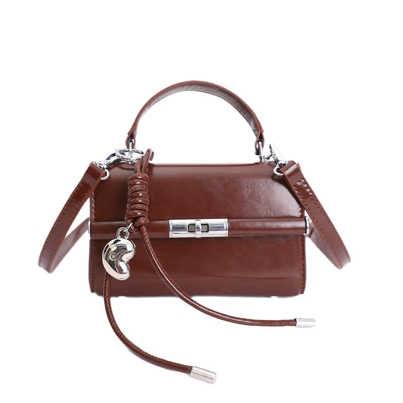 Women's Wax Leather Portable Western Style Kelly Women's Shoulder Bag