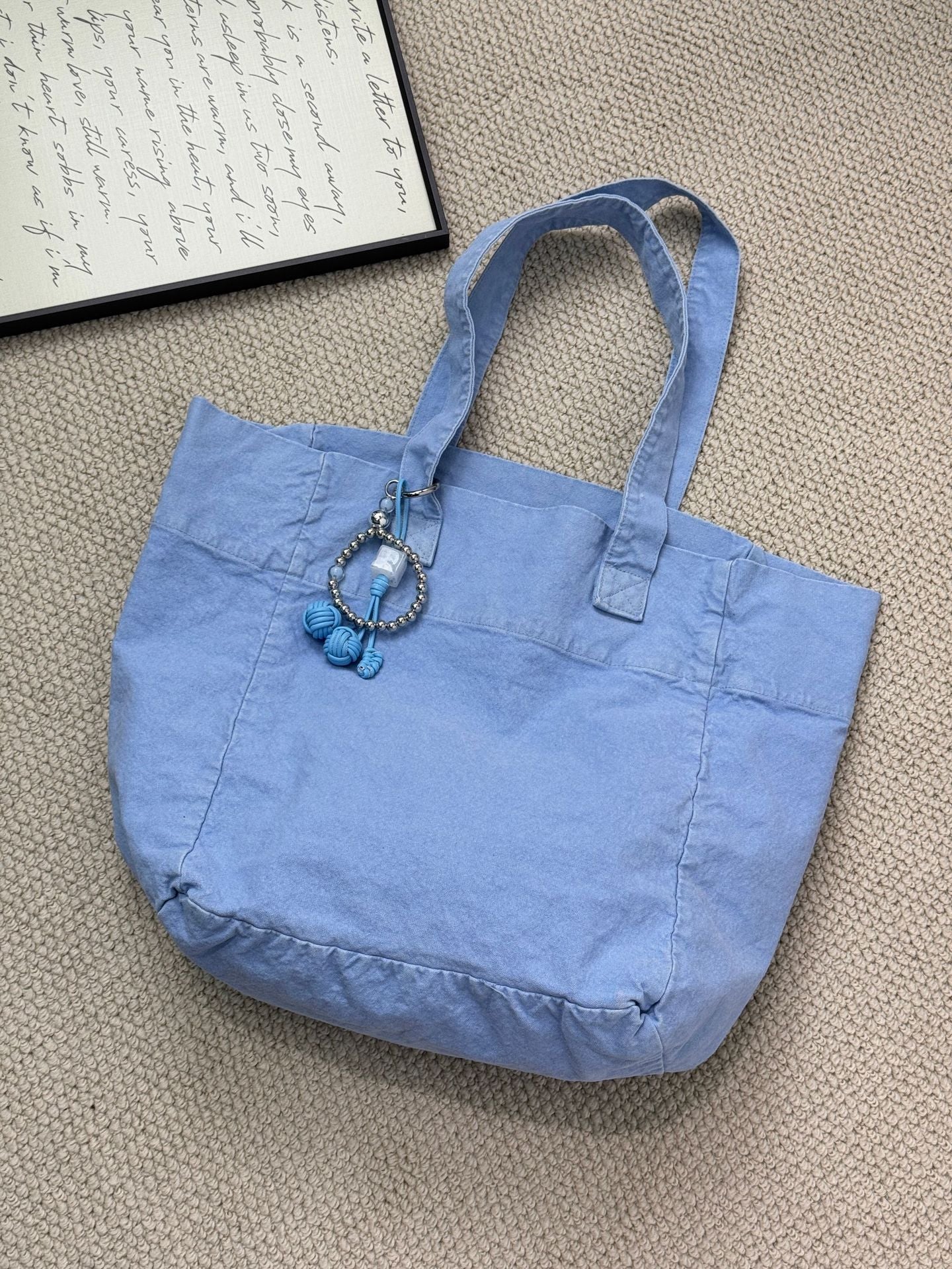Washed Canvas Denim Large Capacity Texture Commuter Mummy Women's Shoulder Bag