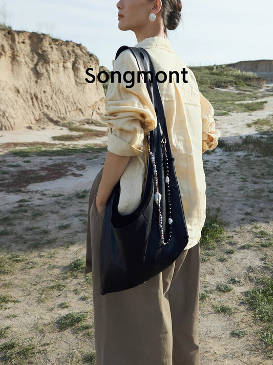 With Loose Broken Shell Series Seed Underarm Bag