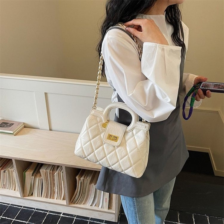 Women's Classic Style Rhombus Chain High-grade Minority Shoulder Bags