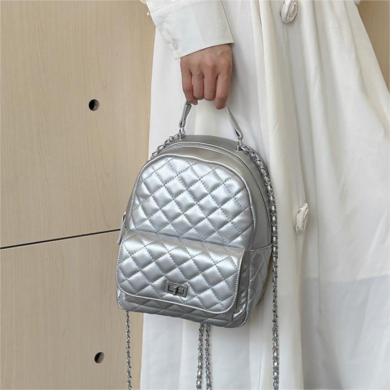 Women's Class Commuter Korean Rhombus Chain Portable Women's Backpack