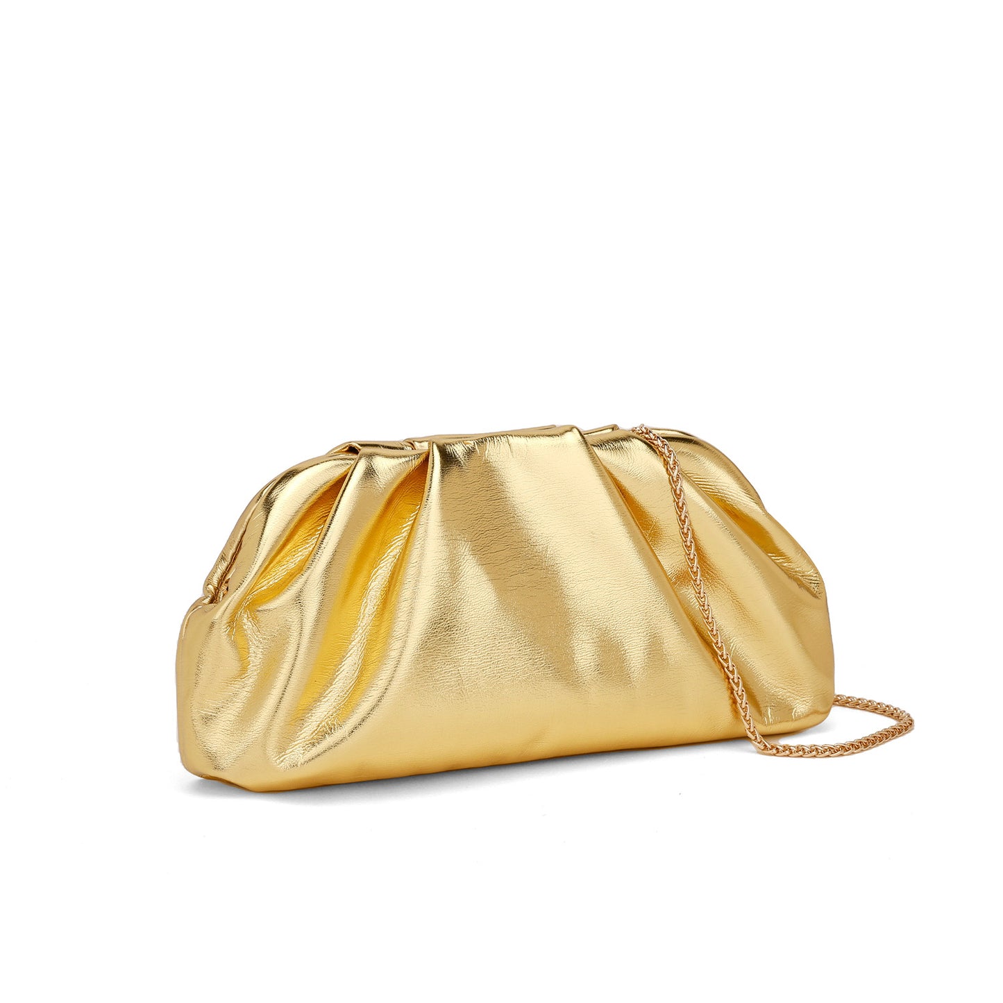 Women's Pleated Cloud For Trendy Fashionable Golden Women's Handbag