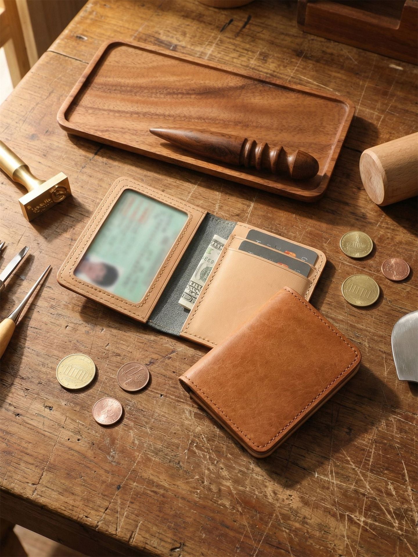 Men's Leather Cowhide Bank Driving License Versatile Card Pack Card Sleeve