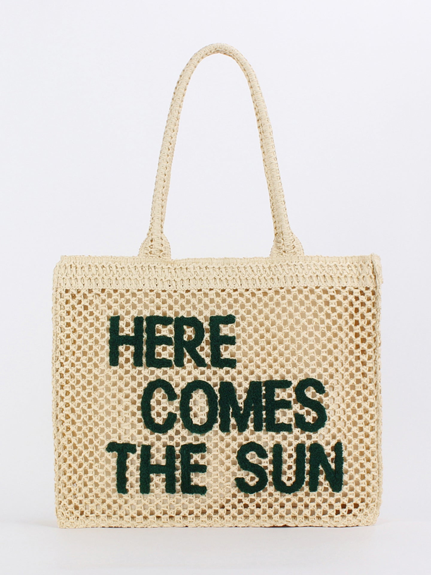 Embroidered With Letters Large Capacity Woven Daily Commute Women's Shoulder Bag