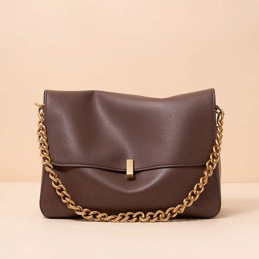 Cowhide Large Female Niche High-grade Chain Capacity Women's Shoulder Bag