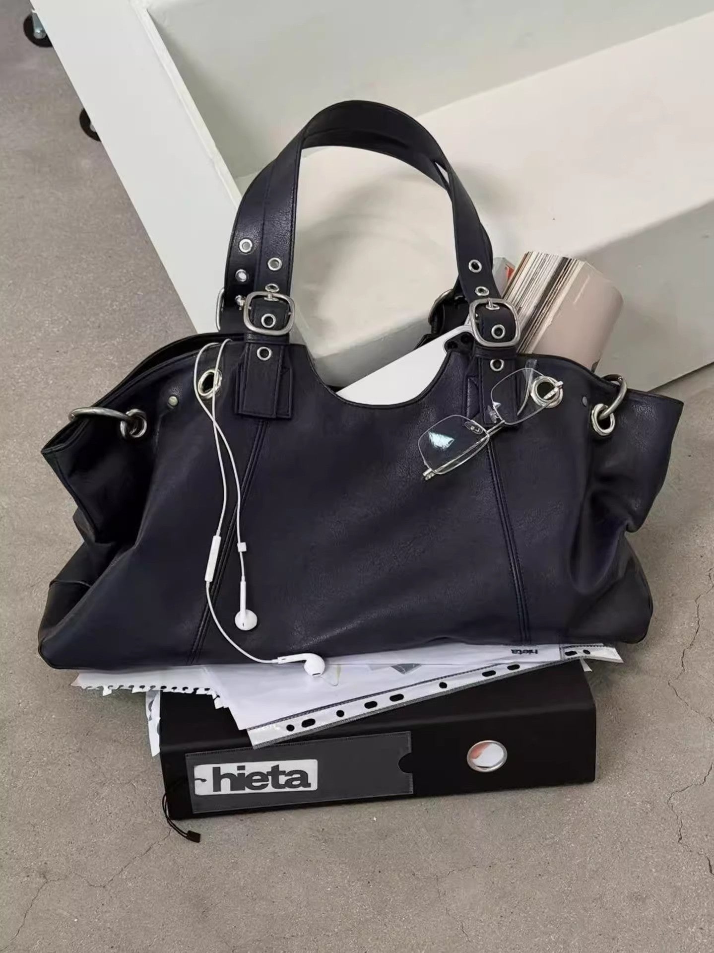 Women's High-grade Sweet Cool Hot Motorcycle Korean Style Large Capacity Commuter Bags