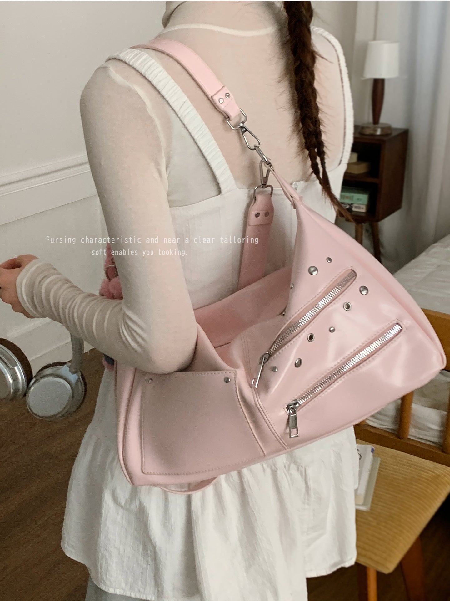 Women's Korean Style Large Capacity Underarm Soft Tote Bag