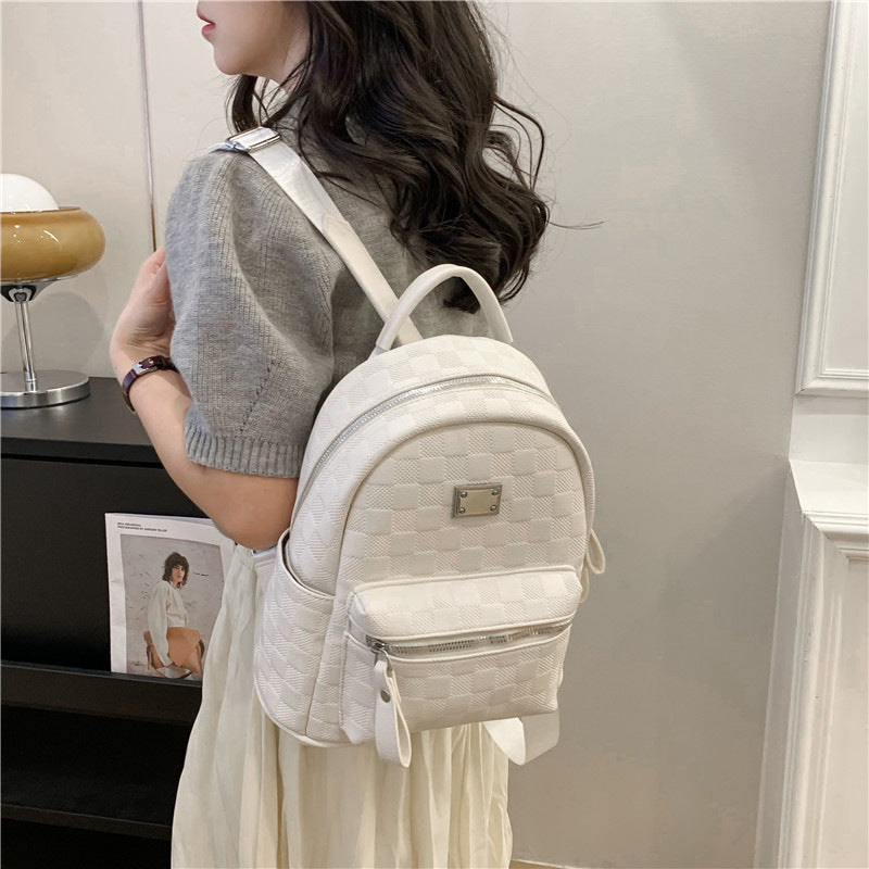 Leather Lightweight Plaid Fashion Western Style Backpacks