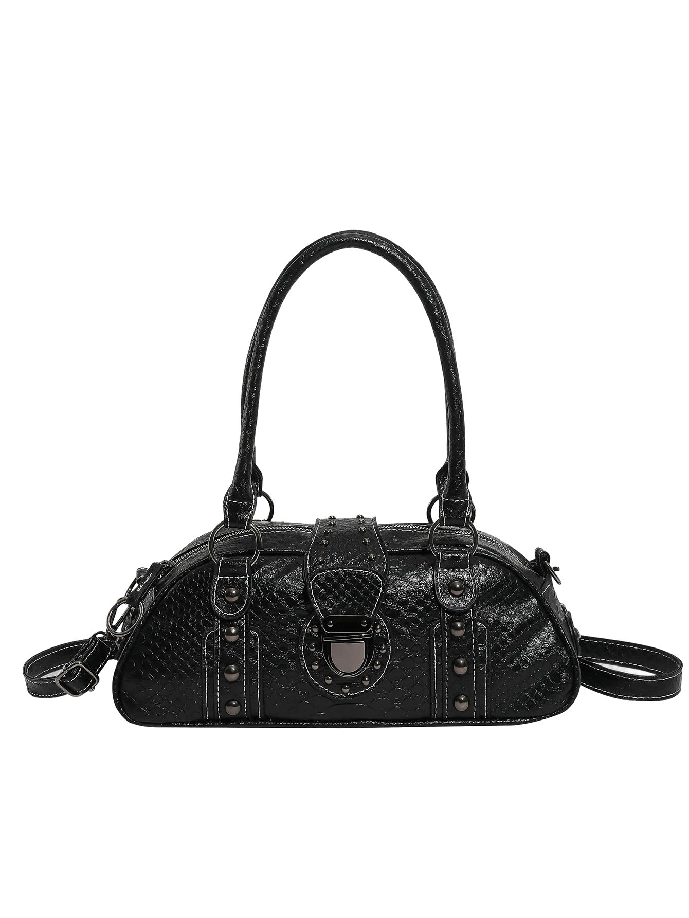 Underarm Fashion Snake Pattern Commuter Boston Retro Women's Shoulder Bag