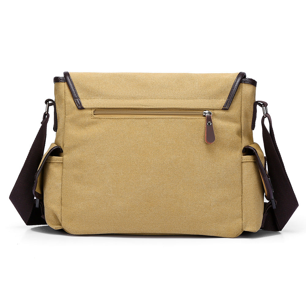 Men's Retro Flip Canvas Large Capacity Commute Bags
