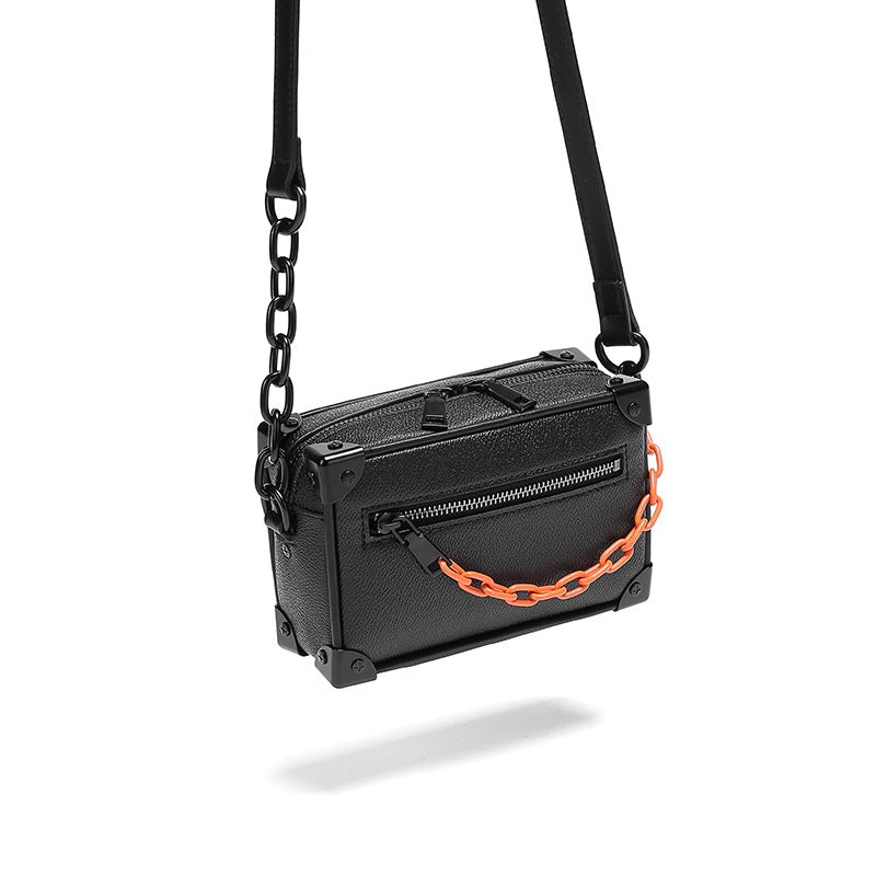 Men's & Women's Niche Design Box Fashion Imitation Leather Men's Messenger Bag