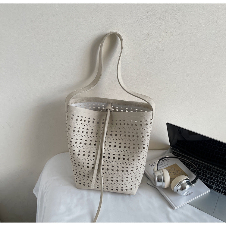 Women's Summer Fashion Carrying Hollow Simple Bucket Bag
